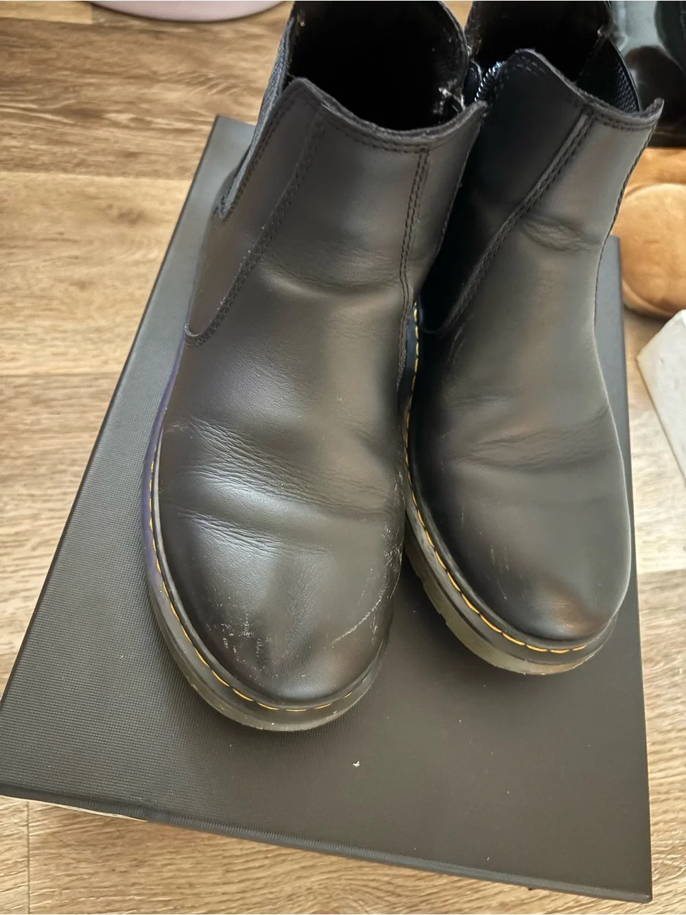 Dr. Martens Kids Black Leather Boots